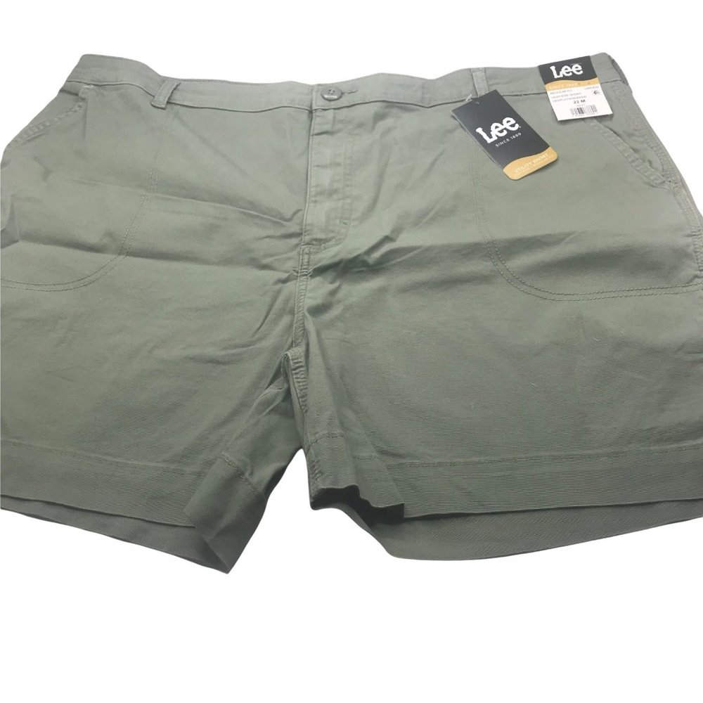 Lee Women's 22M Hi-Rise Regular Fit Deeplichengreen Utility Short New With Tags